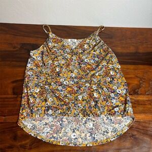 West K‎ Womens Mustard Yellow Floral V-Neck Cami Tank Top Small TU39823-Y6